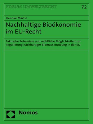 cover image of Nachhaltige Bioökonomie im EU-Recht